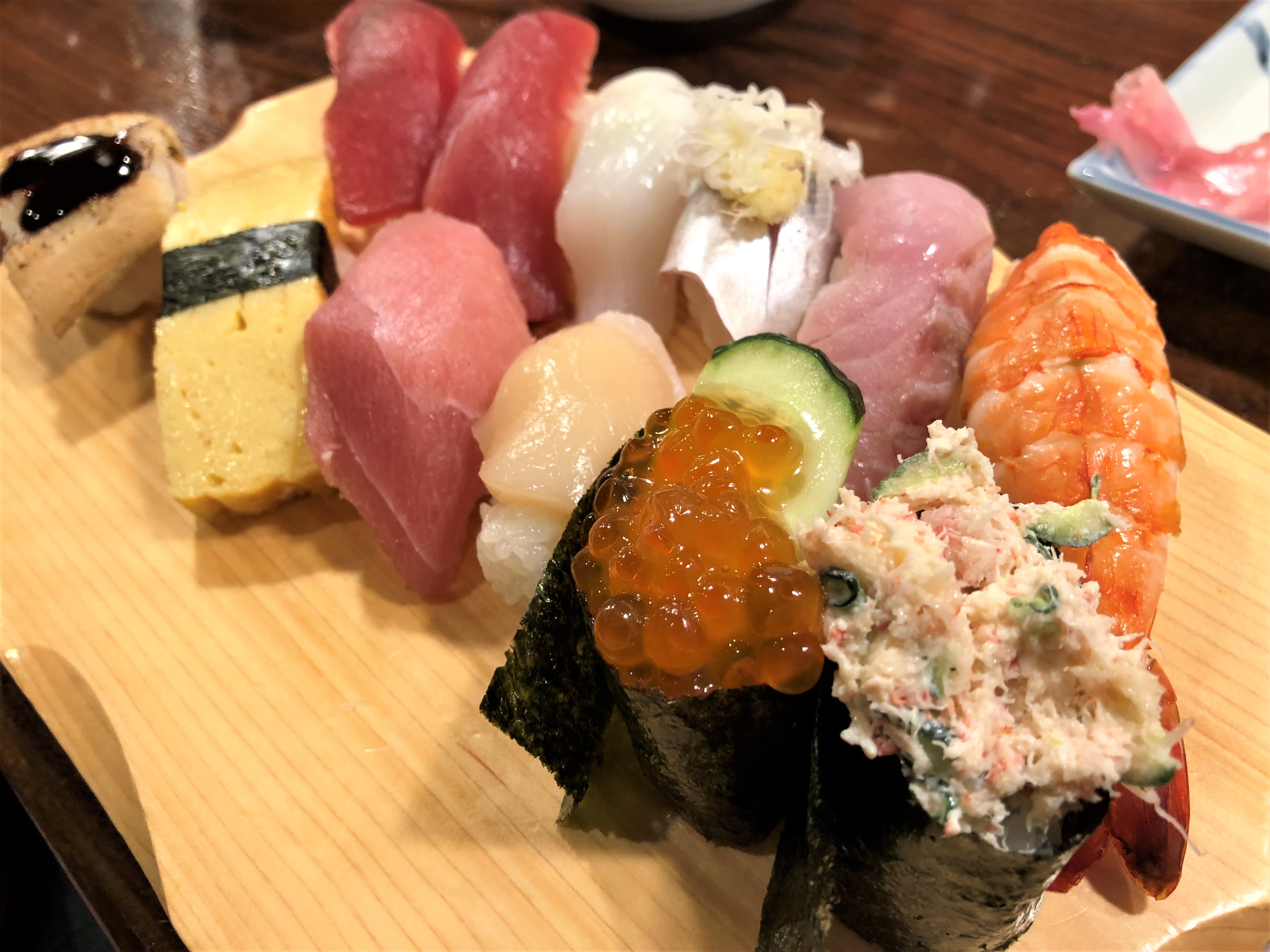 a variety of sushi